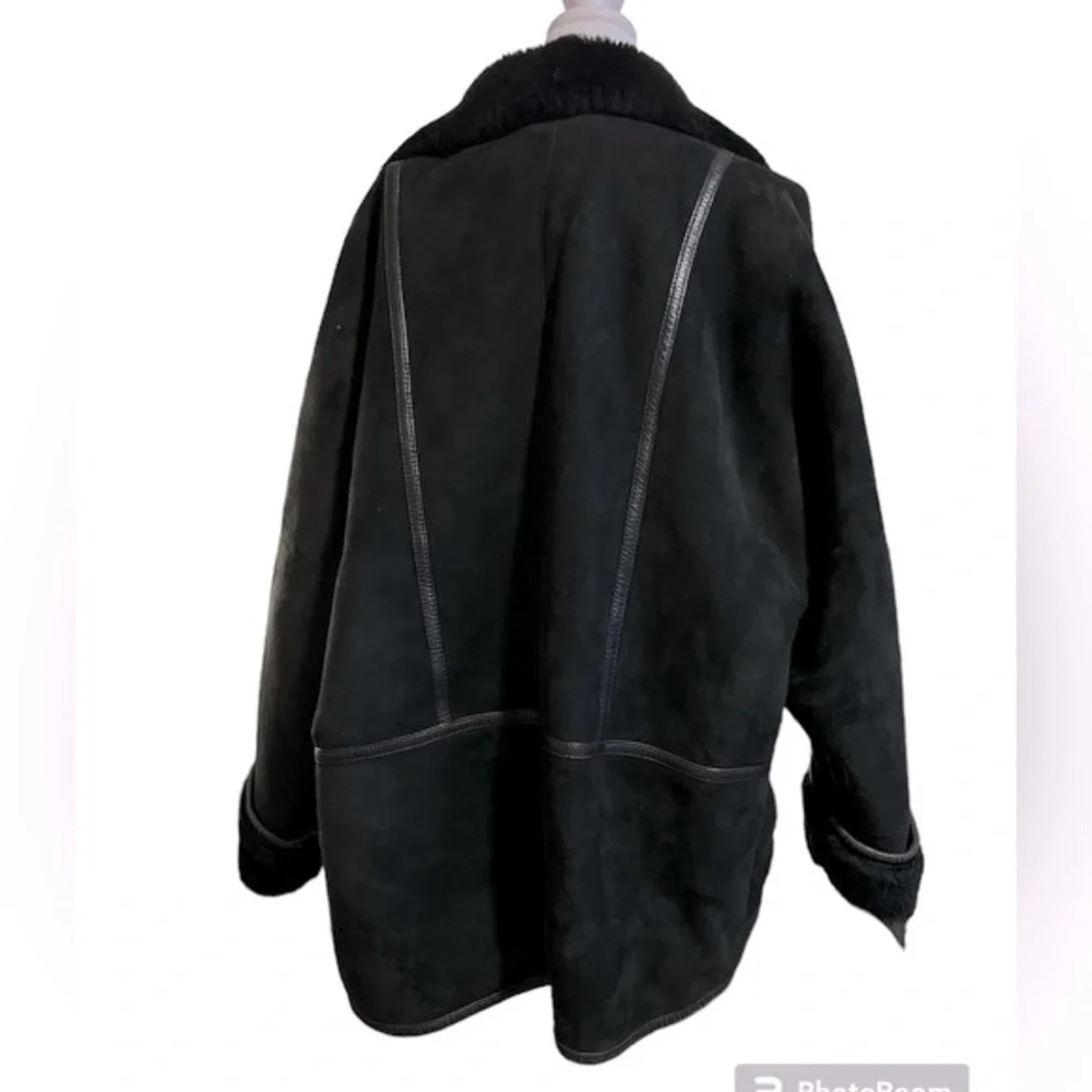 Vintage Christia Hana K Suede Fur Black Coat - Picture 6 of 17